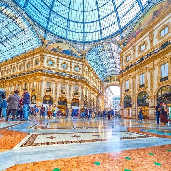 Milan Italy April 2022 Main City Shopping Area Galleria Vittorio — Foto de Stock
