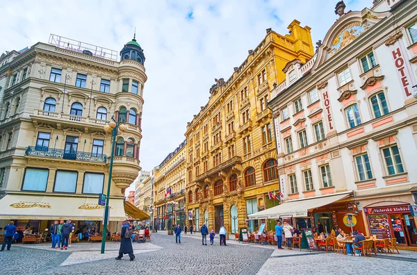 Prague Czech Republic March 2022 Scenic Historic Buildings Old Prikope — ストック写真