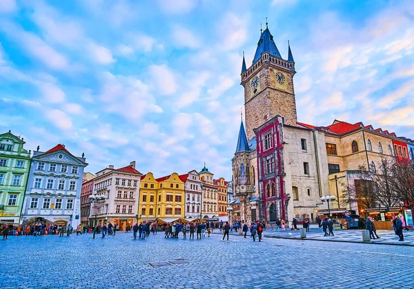 Prague Czech Republic March 2022 Tall Medieval Tower Old Town — Foto de Stock