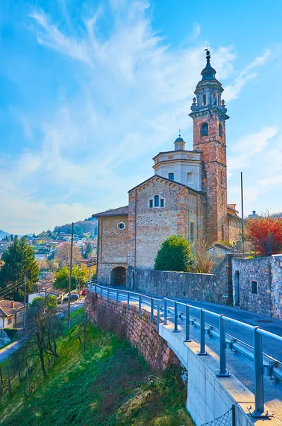 Historic Stone Building George Andrew Parish Church Located Carona Ticino — Fotografie, imagine de stoc