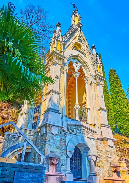 Morcote Switzerland March 2022 Ornate Gothic Tomb Luigi Caccia Family — Stock fotografie