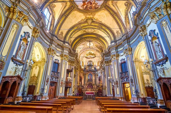 Interior Church San Francesco Paola Milan Italy — стокове фото