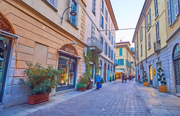 Como Italie Mars 2022 Les Bâtiments Colorés Giovio Avec Des — Photo