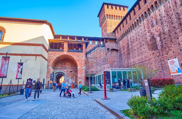 Milan Italy April 2022 Outstanding Sforza Castle One Most Notable — Stock Photo, Image