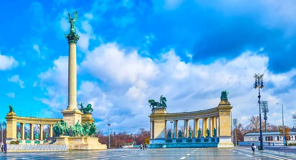 Budapest Ungern Februari 2022 Millennium Monument Heroe Sqaure Mest Kända — Stockfoto