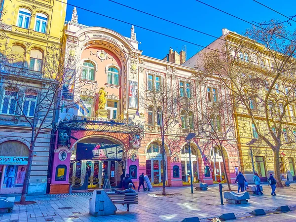 Budapest Ουγγαρια Φεβρουαριου 2022 Πρόσοψη Του Θεάτρου Οπερέτα Της Βουδαπέστης — Φωτογραφία Αρχείου