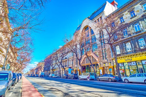 Budapest Hungría Febrero 2022 Avenida Andrassy Con Sus Fascinantes Edificios —  Fotos de Stock