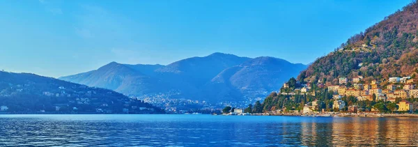 Panorama Över Bergen Och Comosjön Como Italien — Stockfoto