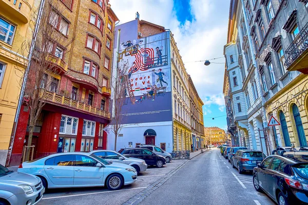 Budapest Ungheria Febbraio 2022 Vecchio Quartiere Ebraico Luogo Ideale Esplorare — Foto Stock