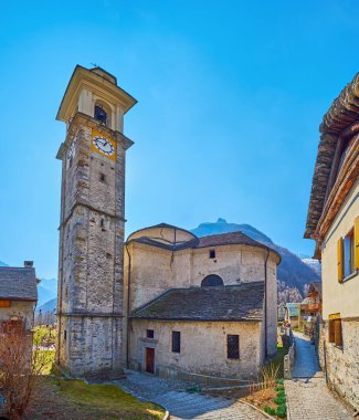 Orta Çağ Santa Maria Lauretana Kilisesi, Sonogno, Valle Verzasca, İsviçre