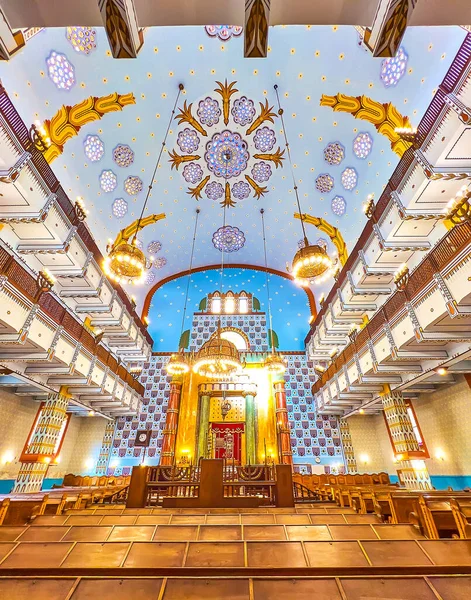 Budapest Ungheria Febbraio 2022 Kazinczy Street Synagogue Sinagoga Storica Con — Foto Stock