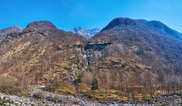 Panorama Con Bassa Motto Cima Gagnone Mount Cascata Val Mott —  Fotos de Stock