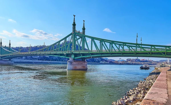 Liberty Bridge Szabadsag Hid Danube River Also Famous Freedom Bridge — Stock Photo, Image