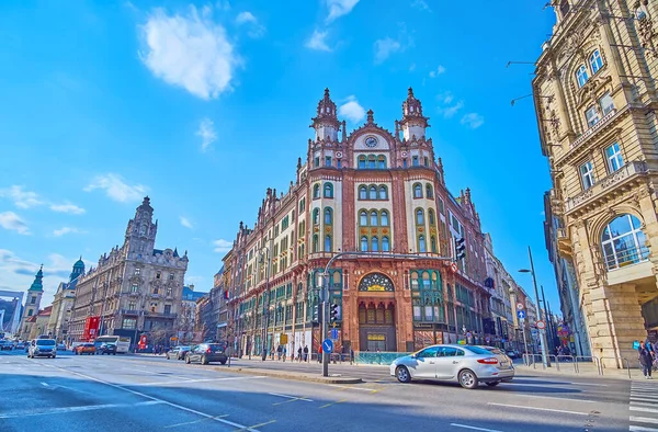 Budapest Hungary Feb 2022 Lajos Kossuth Avenue Impressive Facade Historic — Stockfoto