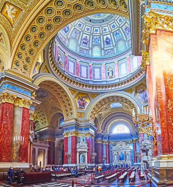 Budapest Hungary Feb 2022 Собор Святого Стефана Визначною Пам Яткою — стокове фото