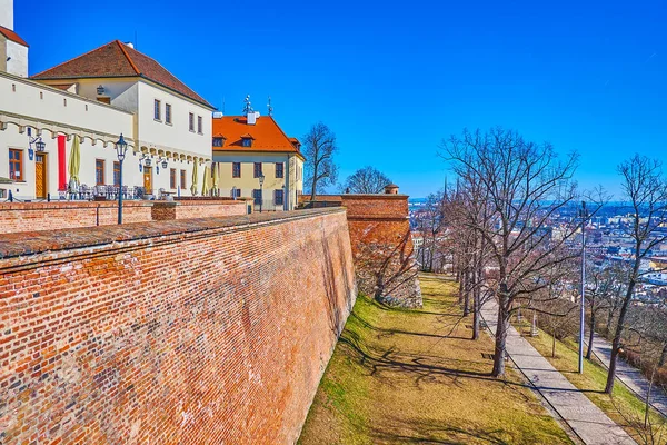 Tiny Pleasant Park Slope Surrounds Spilberk Fortress Brno Czech Republic — Stock Photo, Image