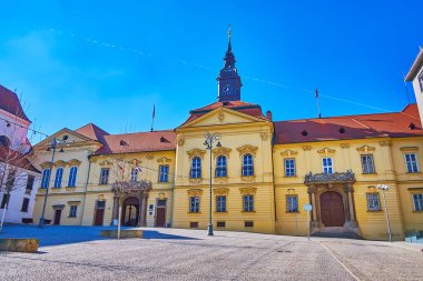Çek Cumhuriyeti 'nin Brno kentindeki Dominik Sqaure kentinden Nova Radnice (Yeni Belediye Binası) cephesi