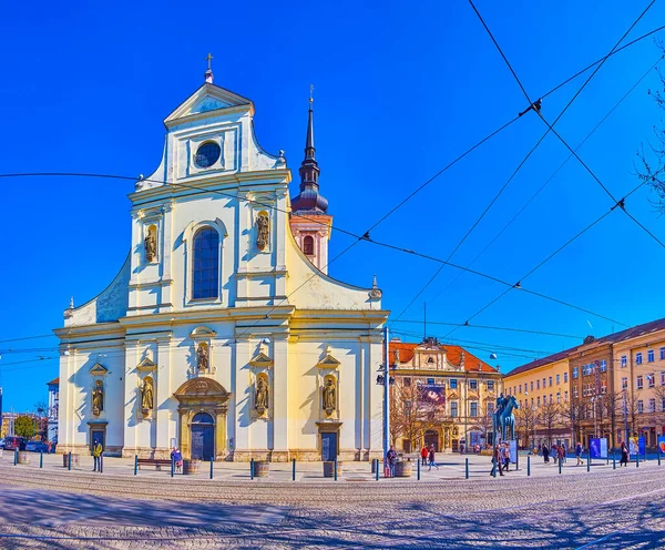 Брно Чешская Республика Марта 2022 Года Фасад Церкви Святого Фомы — стоковое фото