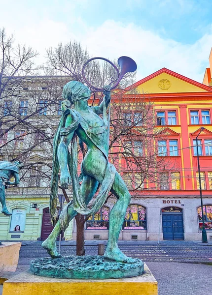 Prague Cazech Republic March 2022 Blind Statue Mississipi River Playing — Stock Photo, Image