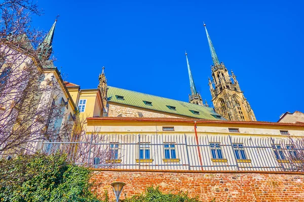 Het Uitzicht Vanaf Denis Tuinen Torens Van Kathedraal Gebouwen Van — Stockfoto