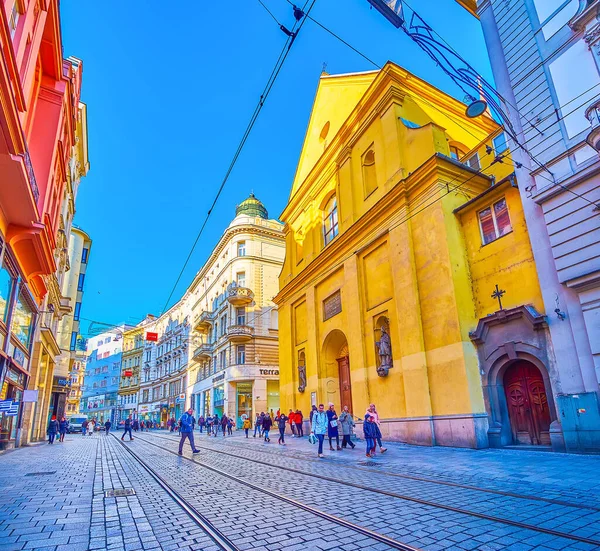 Brno República Checa Marzo 2022 Camine Por Calle Masarykova Una — Foto de Stock