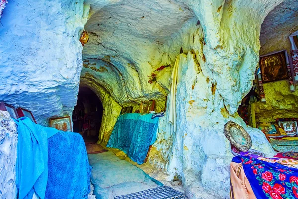 Petite Chapelle Grotte Avec Des Icônes Complexe Monastère Bakota Cave — Photo