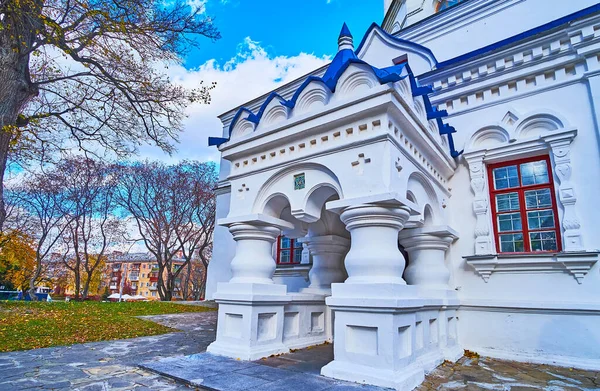 Varanda Estuque Esculpida Complexo Edifício Medieval Chernihiv Collegium Chernihiv Ucrânia — Fotografia de Stock