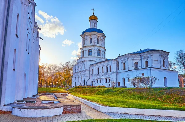 Edificio Medievale Imbiancato Chernihiv Collegium Circondato Prato Verde Chernihiv Cittadella — Foto Stock