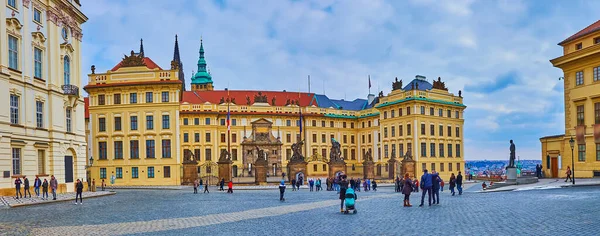 Prague Cazech Δημοκρατια Μαρτιου 2022 Πανόραμα Της Πλατείας Του Κάστρου — Φωτογραφία Αρχείου