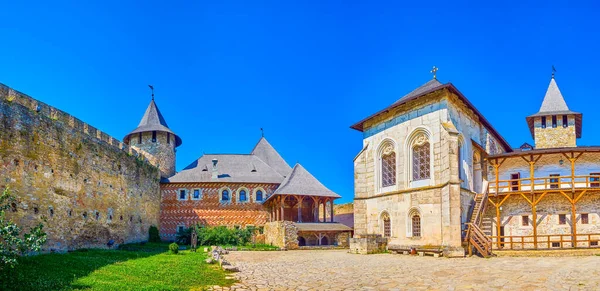 Great Ensemble Historic Buildings Medieval Khotyn Fortress Ukraine — Stockfoto