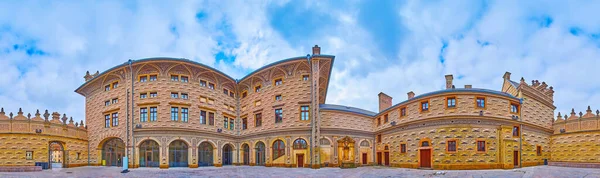 Panorama Historic Schwarzenberg Palace Intricate Sgraffito Decoration Hradcany Prague Czech — Foto Stock