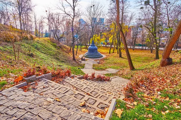 Stone Stairs Borobudur Stupa Indonesian Park Kyiv Botanical Garden Ukraine — Foto Stock