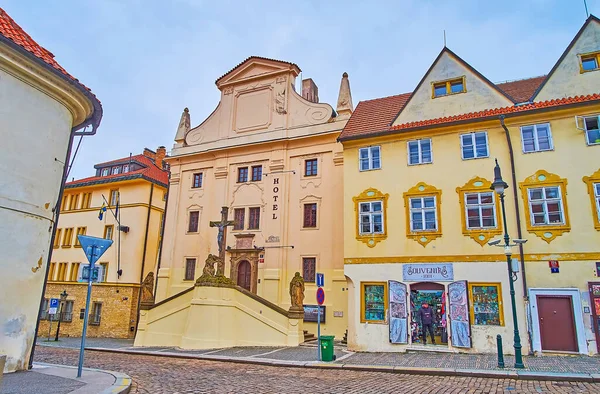 Prague Czech Republic March 2022 Vintage Church Building Serving Hotel — Stock Photo, Image