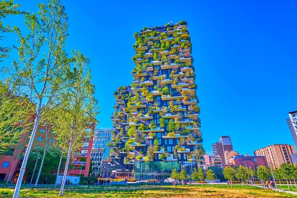 Bosco Verticale (Vertical Forest) is the unique residential buildings in the heart of modern district of Milan, Italy