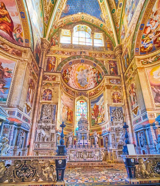 Certosa Pavia Italy April 2022 Outstanding Painted Walls High Altar — Foto Stock