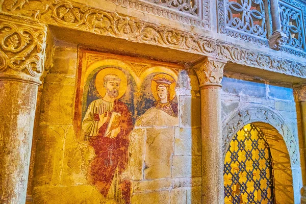 Pavia Italy April 2022 Preserved Part Medieval Fresco San Michele — Foto Stock