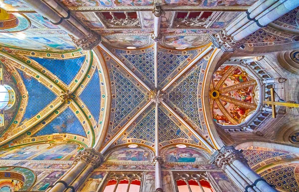 Certosa Pavia Nisan 2022 Certosa Pavia Manastırının Mahzenlerindeki Tarihi Freskler — Stok fotoğraf