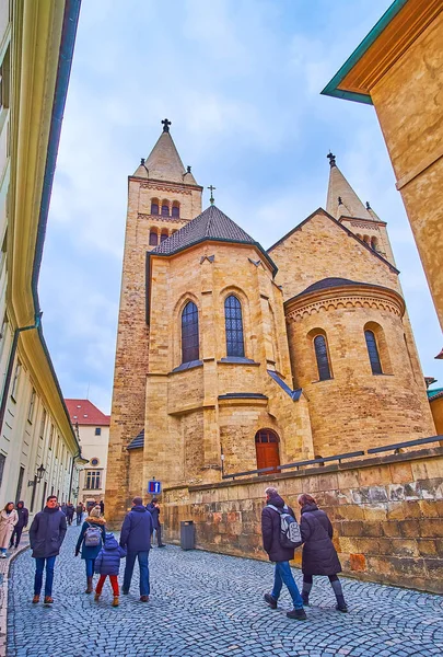 Prague Cazech Republic March 2022 Narrow Curved Jirska Street View — Stock Photo, Image