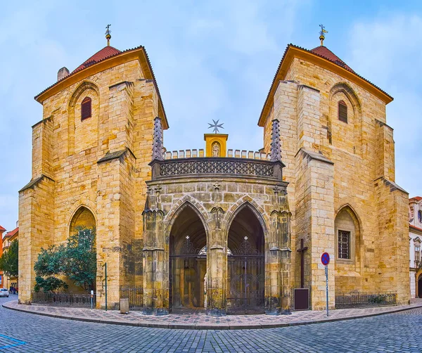 Panorama Medieval Carved Stone Gate Bell Towers Johannite Monastery Located — Stockfoto
