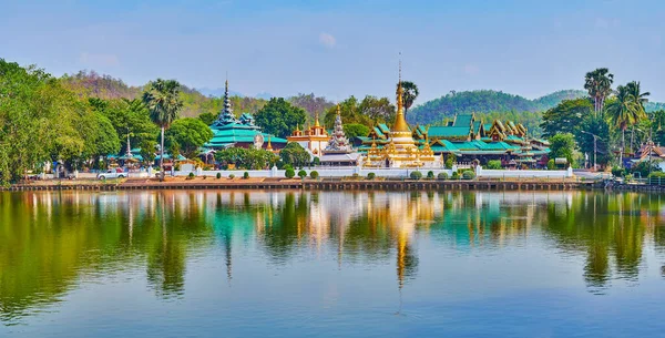 Panorama Embankment Nong Kham Lake Wat Chong Kham Wat Chong —  Fotos de Stock