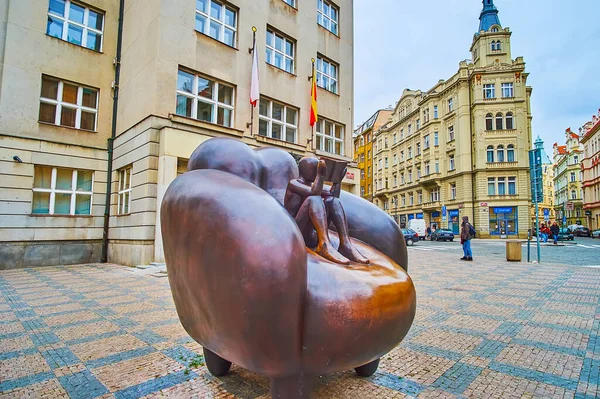 Prague Czech Republic March 2022 Modern Statue Jaroslav Rona Named — Foto de Stock