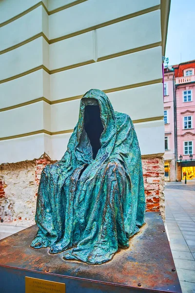 Prague Czech Republic March 2022 Bronze Commendatore Cloak Conscience Statue — Foto Stock