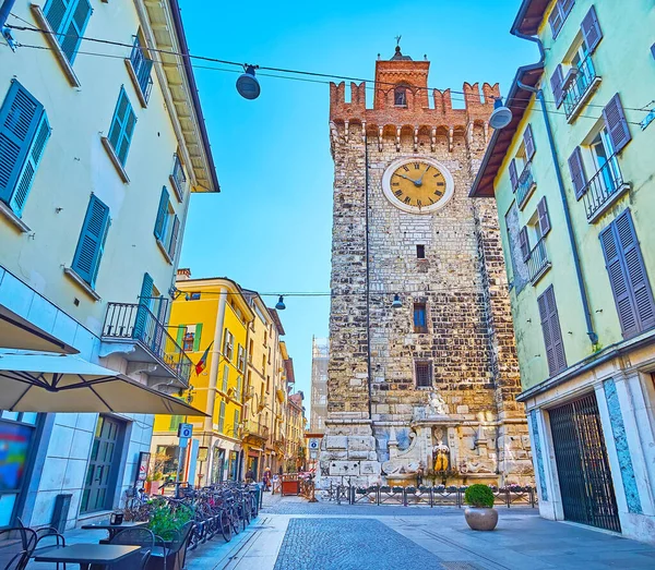 Tall Stone Pallata Tower Located Corner Corso Goffredo Mameli Della — Stockfoto
