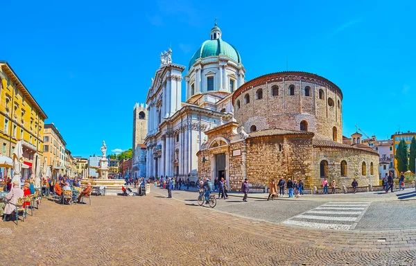 Brescia Ιταλια Απριλιου 2022 Πανόραμα Του Πάολο Πλατεία Του Καθεδρικού — Φωτογραφία Αρχείου