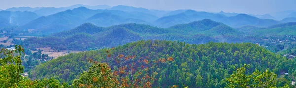 Panoramic Scenery Dawna Range Shan Hills Covered Conifer Forests Mae — Foto de Stock