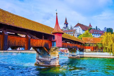 Spreuerbrucke (Spreuer Bridge) medieval bridge across River Reuss, Lucerne, Switzerland