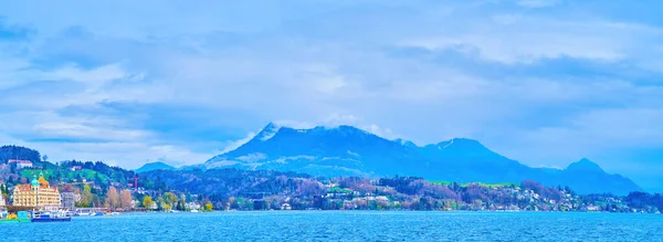 Panorama Lucerne Lake Alps Mountains Background Lucerne Switzerland — Stock Photo, Image