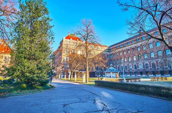 Green Park Historic Campus Technology Economics University Budapest Hungary — Stock Photo, Image