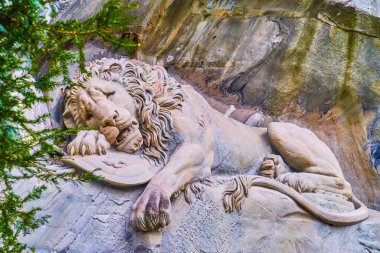 Ölen aslan (Aslan Anıtı veya Lowendenkmal), İsviçre 'nin Lucerne kentinin anısına yapılan en etkileyici anıttır.
