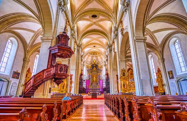Lucerne Suíça Março 2022 Igreja São Leodegar Parich Interior Março — Fotografia de Stock